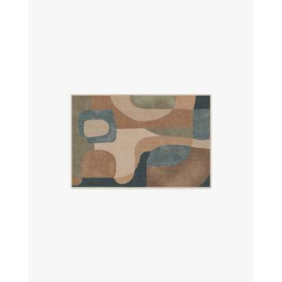 Sonia Sand & Ocean Flatwoven Rug by Jungalow - 60 x 90 cm - Rug + Pad System