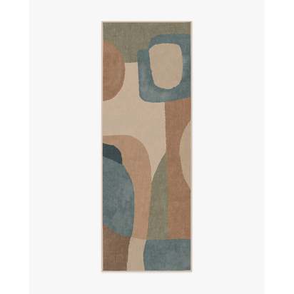 Sonia Sand & Ocean Flatwoven Rug by Jungalow - 75 x 215 cm - Rug + Pad System