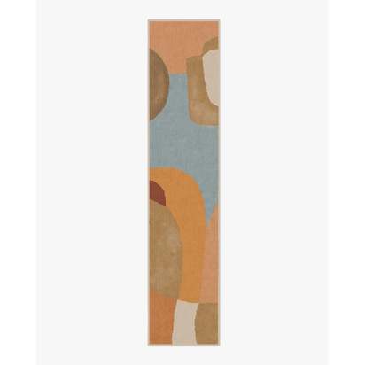 Sonia Terra & Sage Flatwoven Rug by Jungalow - 75 x 365 cm - Rug + Pad System