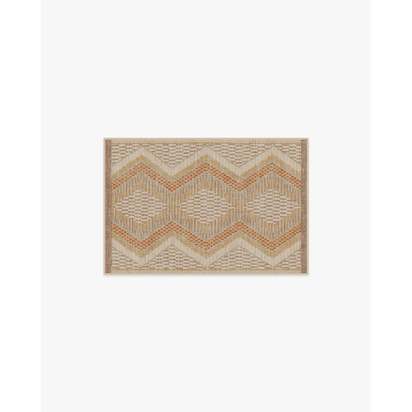 Etta Natural & Terra Flatwoven Rug by Jungalow - 60 x 90 cm - Rug + Pad System