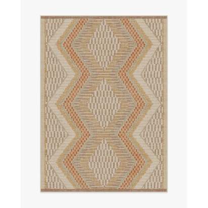 Etta Natural & Terra Flatwoven Rug by Jungalow - 150 x 215 cm - Rug + Pad System