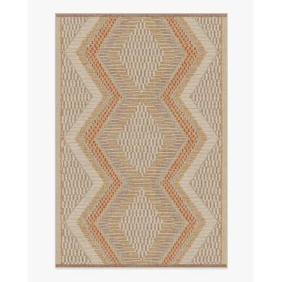Etta Natural & Terra Flatwoven Rug by Jungalow - 185 x 275 cm - Rug + Pad System