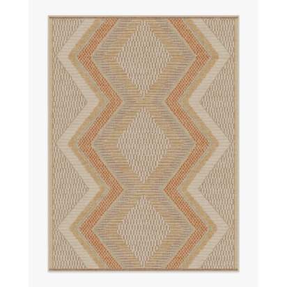 Etta Natural & Terra Flatwoven Rug by Jungalow - 275 x 365 cm - Rug + Pad System