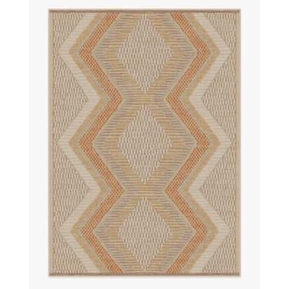 Etta Natural & Terra Flatwoven Rug by Jungalow - 305 x 425 cm - Rug + Pad System