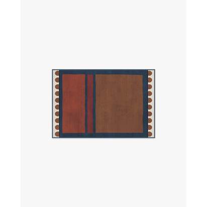 Nina Indigo & Rust Flatwoven Rug by Jungalow - 60 x 90 cm - Rug + Pad System