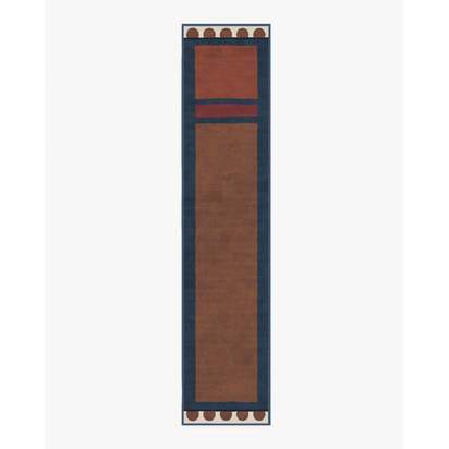 Nina Indigo & Rust Flatwoven Rug by Jungalow - 75 x 365 cm - Rug + Pad System