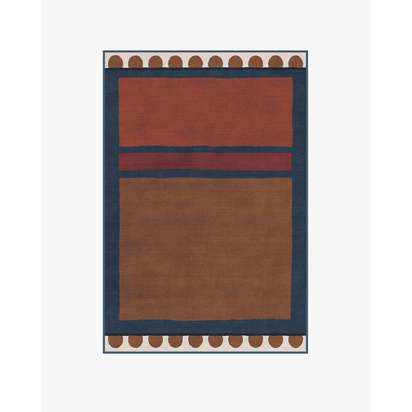Nina Indigo & Rust Flatwoven Rug by Jungalow - 120 x 185 cm - Rug + Pad System