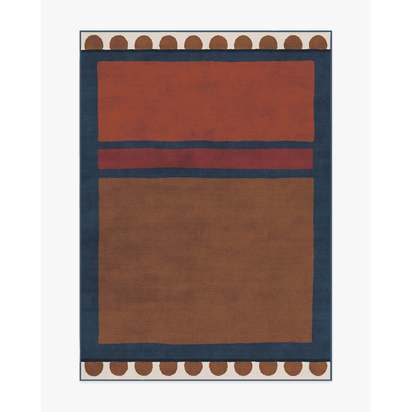 Nina Indigo & Rust Flatwoven Rug by Jungalow - 150 x 215 cm - Rug + Pad System