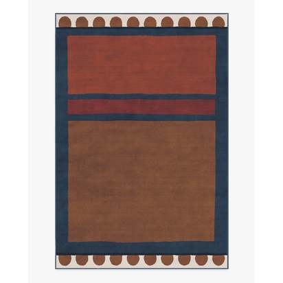 Nina Indigo & Rust Flatwoven Rug by Jungalow - 185 x 275 cm - Rug + Pad System