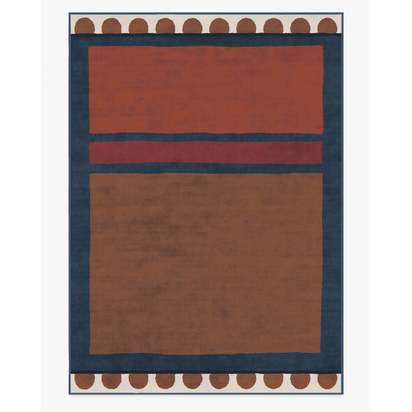 Nina Indigo & Rust Flatwoven Rug by Jungalow - 305 x 425 cm - Rug + Pad System