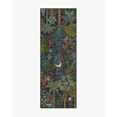 Josephine Midnight Flatwoven Rug by Jungalow - 75 x 215 cm - Rug + Pad System