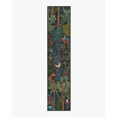 Josephine Midnight Flatwoven Rug by Jungalow - 75 x 365 cm - Rug + Pad System