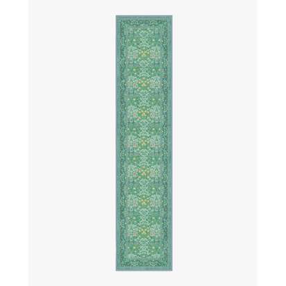 Blackthorn Multicolour Jade Flatwoven Rug by Morris & Co. - 75 x 365 cm - Rug + Pad System