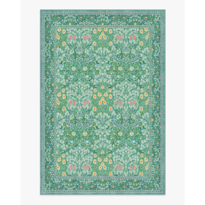 Blackthorn Multicolour Jade Flatwoven Rug by Morris & Co. - 185 x 275 cm - Rug + Pad System