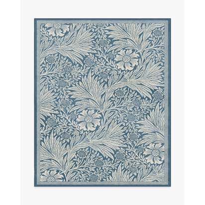 Marigold Blue Flatwoven Rug by Morris & Co. - 245 x 305 cm - Rug + Pad System