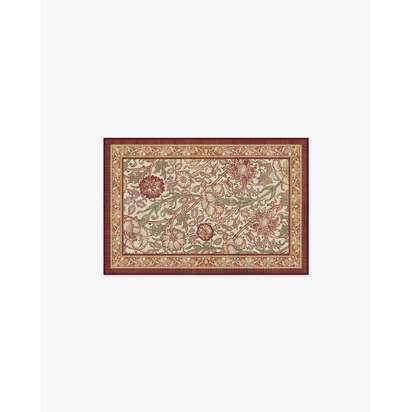 Pink & Rose Burgundy Flatwoven Rug by Morris & Co. - 60 x 90 cm - Rug + Pad System