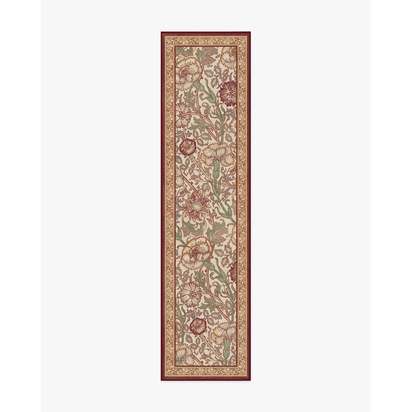 Pink & Rose Burgundy Flatwoven Rug by Morris & Co. - 75 x 305 cm - Rug + Pad System