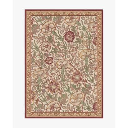 Pink & Rose Burgundy Flatwoven Rug by Morris & Co. - 150 x 215 cm - Rug + Pad System