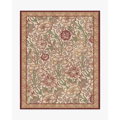 Pink & Rose Burgundy Flatwoven Rug by Morris & Co. - 245 x 305 cm - Rug + Pad System