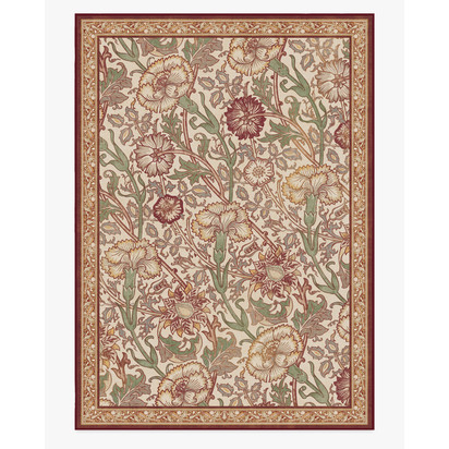 Pink & Rose Burgundy Flatwoven Rug by Morris & Co. - 305 x 425 cm - Rug + Pad System
