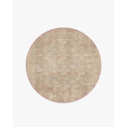 Simply Severn Soft Pink Flatwoven Rug by Morris & Co. - 185 Round cm - Rug + Pad System