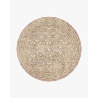 Simply Severn Soft Pink Flatwoven Rug by Morris & Co. - 245 Round cm - Rug + Pad System