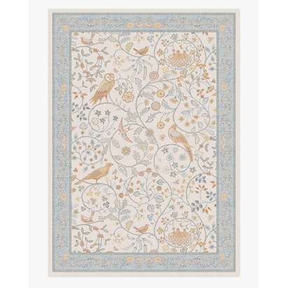 Newill Ivory & Blue Flatwoven Rug by Morris & Co. - 305 x 425 cm - Rug + Pad System