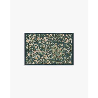 Melsetter Teal Green Flatwoven Rug by Morris & Co. - 60 x 90 cm - Rug + Pad System