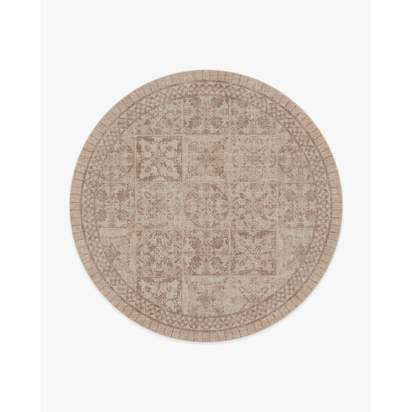 Astoria Rose Gold Flatwoven Rug by The Hiltons - 245 Round cm - Rug + Pad System