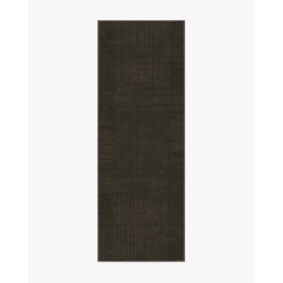 Bel Air Dark Chocolate Flatwoven Rug by The Hiltons - 75 x 215 cm - Rug + Pad System