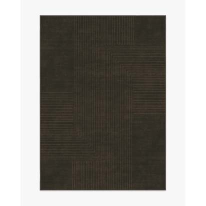 Bel Air Dark Chocolate Flatwoven Rug by The Hiltons - 150 x 215 cm - Rug + Pad System