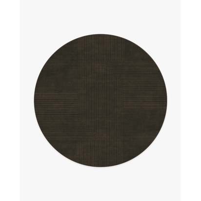 Bel Air Dark Chocolate Flatwoven Rug by The Hiltons - 245 Round cm - Rug + Pad System