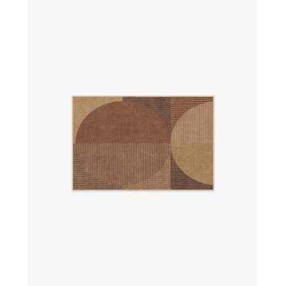 Harlow Copper & Brown Flatwoven Rug - 60 x 90 cm - Rug + Pad System