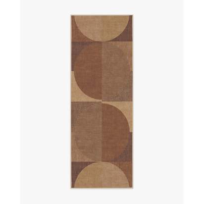 Harlow Copper & Brown Flatwoven Rug - 75 x 215 cm - Rug + Pad System