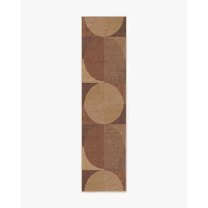 Harlow Copper & Brown Flatwoven Rug - 75 x 305 cm - Rug + Pad System