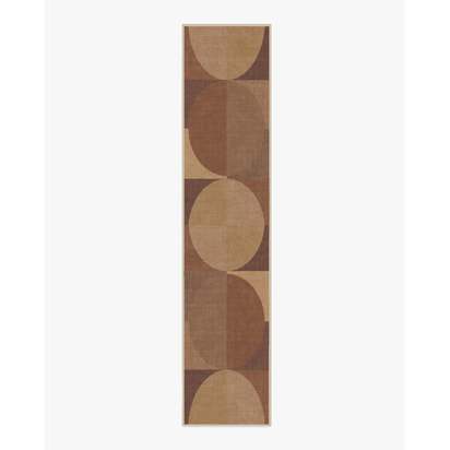 Harlow Copper & Brown Flatwoven Rug - 75 x 365 cm - Rug + Pad System