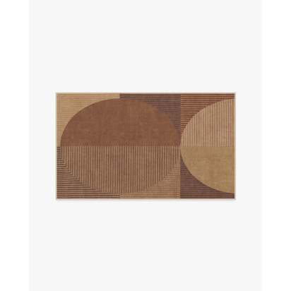 Harlow Copper & Brown Flatwoven Rug - 90 x 150 cm - Rug + Pad System
