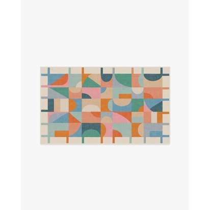 Jennie Multicolour Flatwoven Rug - 90 x 150 cm - Rug + Pad System