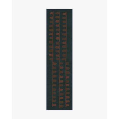 Veza Midnight & Coral Flatwoven Rug - 75 x 305 cm - Rug + Pad System