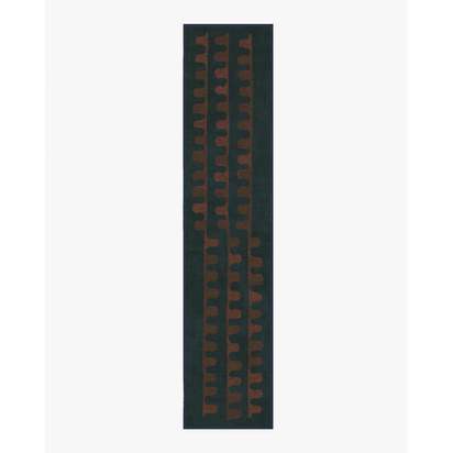 Veza Midnight & Coral Flatwoven Rug - 75 x 365 cm - Rug + Pad System