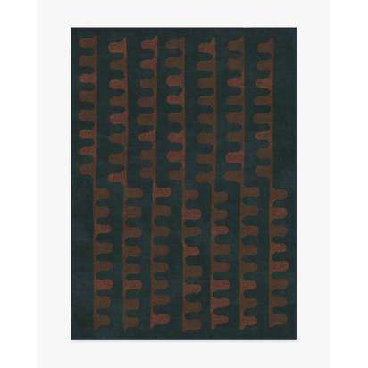 Veza Midnight & Coral Flatwoven Rug - 150 x 215 cm - Rug + Pad System