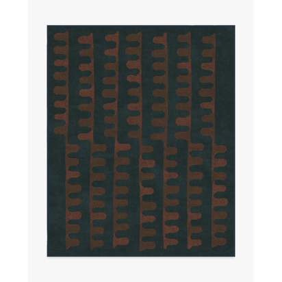 Veza Midnight & Coral Flatwoven Rug - 245 x 305 cm - Rug + Pad System