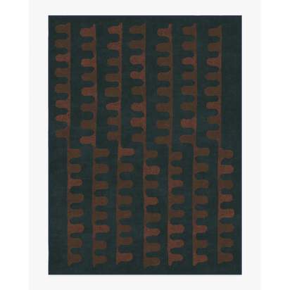 Veza Midnight & Coral Flatwoven Rug - 275 x 365 cm - Rug + Pad System