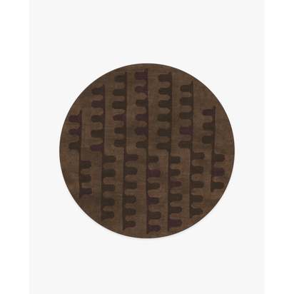 Veza Bronze & Plum Flatwoven Rug - 185 Round cm - Rug + Pad System