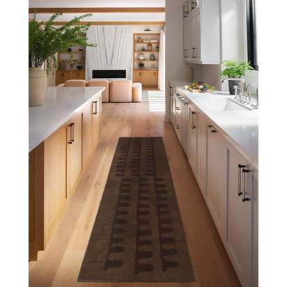 Veza Bronze & Plum Flatwoven Rug - 185 Round cm - Rug + Pad System