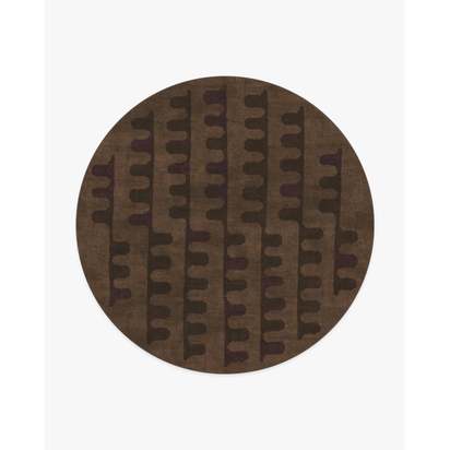 Veza Bronze & Plum Flatwoven Rug - 245 Round cm - Rug + Pad System