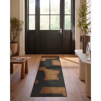 Impresa Charcoal & Taupe Flatwoven Rug - 185 x 275 cm - Rug + Pad System