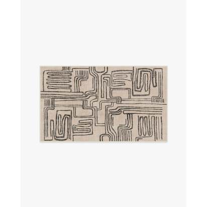 Kassena Black & Ivory Flatwoven Rug by Malene Barnett - 90 x 150 cm - Rug + Pad System