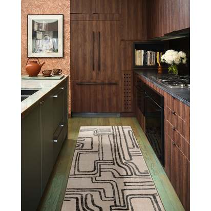 Kassena Black & Ivory Flatwoven Rug by Malene Barnett - 120 x 185 cm - Rug + Pad System