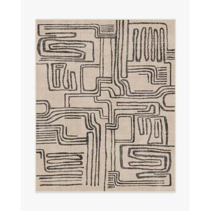 Kassena Black & Ivory Flatwoven Rug by Malene Barnett - 245 x 305 cm - Rug + Pad System